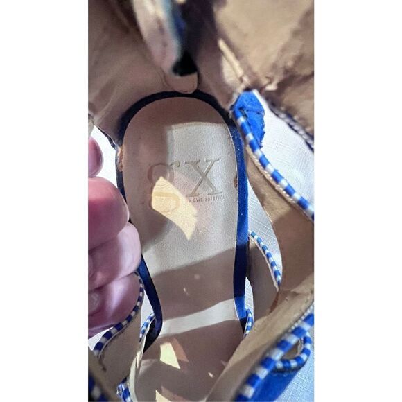GX By Gwen Stefani Women's Yori Strappy Suede Platform Sandals Heels Blue Size 7 - Picture 13 of 15